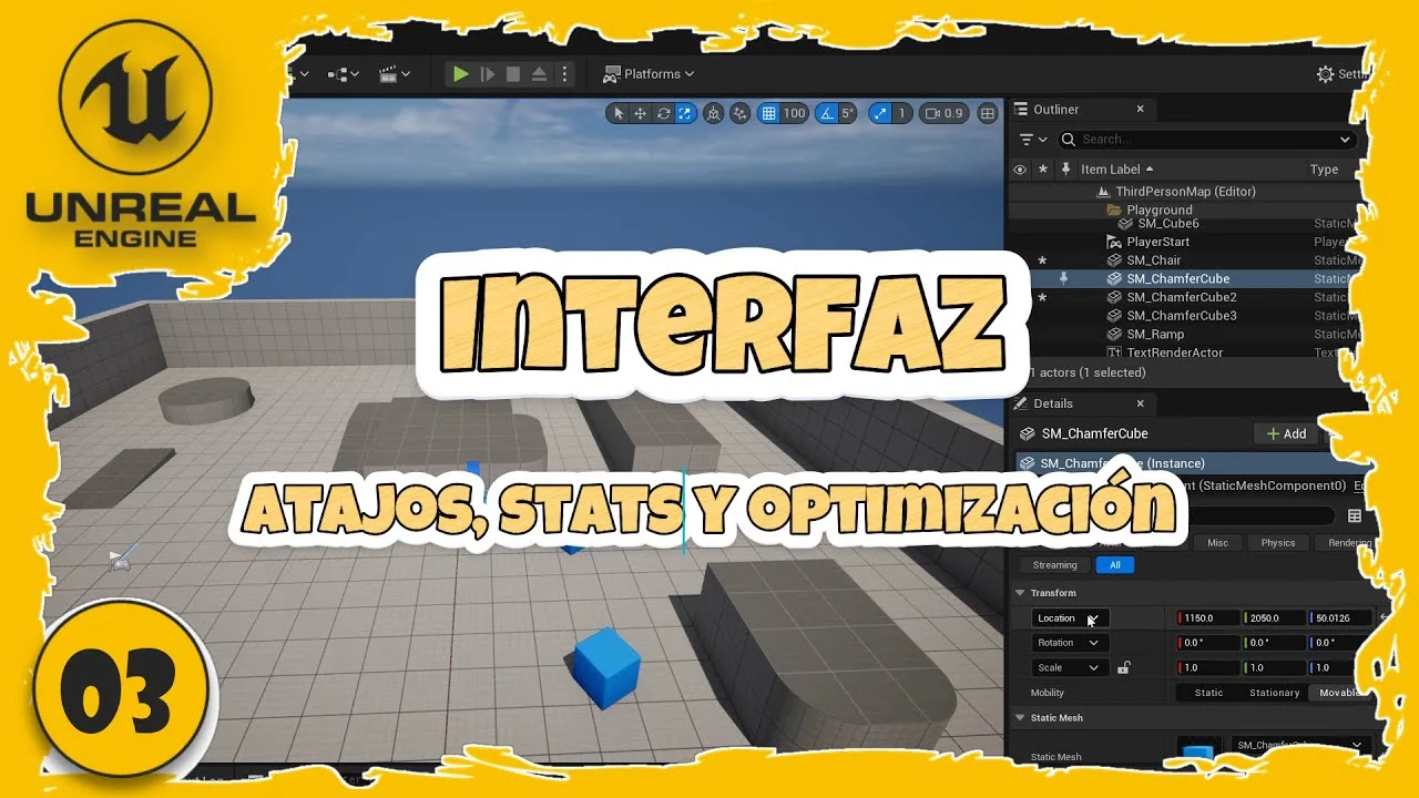 CURSO UNREAL ENGINE 5 interfaz, atajos y configuración óptima